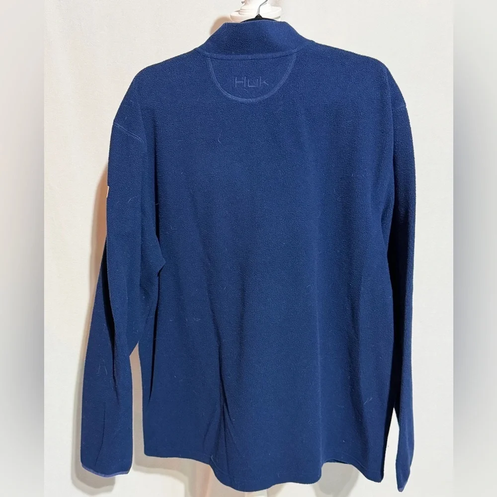 Huk Channel 1/4 Zip Fleece Mock Neck Pullover Navy Blue Men's Size XL